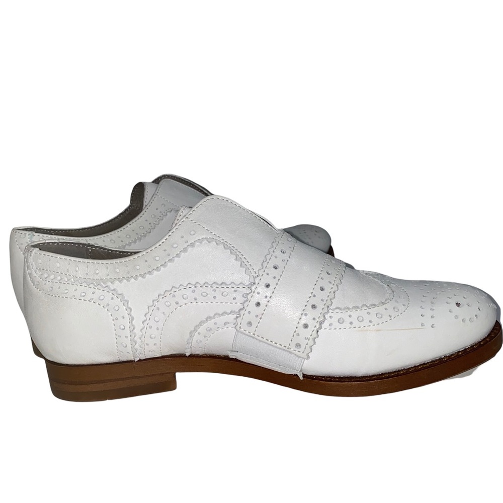 Hudson London Womens Maddie White Leather Oxford flat Shoes Size 36